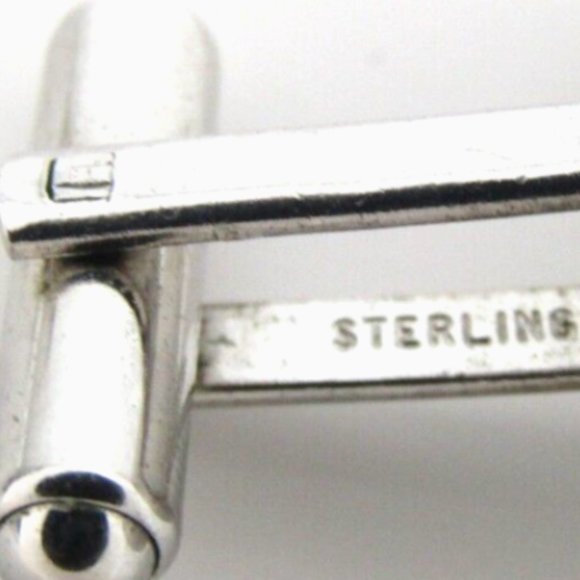 Sterling Silver Cufflinks Teardrop Etched Floral JML Vintage Men Formal Wear - Picture 4 of 4